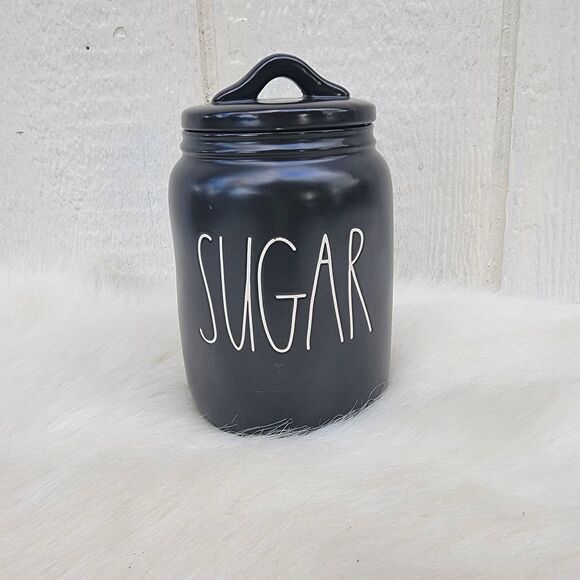 Rae Dunn Artisan Collection Black Sugar Canister With Lid Modernist Boho - Picture 1 of 4